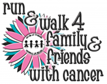 run and walk for family and friends with cancer - animated flower